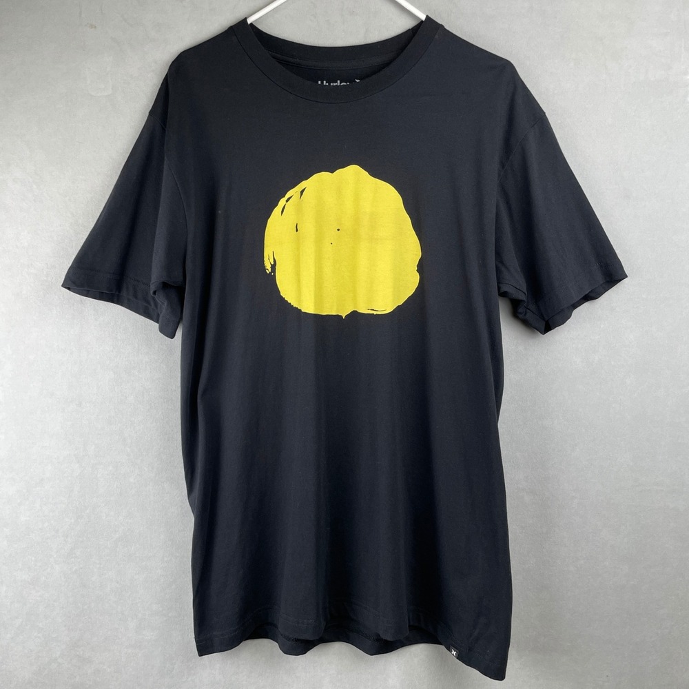 Hurley x Viper Fins T Shirt Mens L Black Yellow Graphic S/S Cotton Surf USA Made